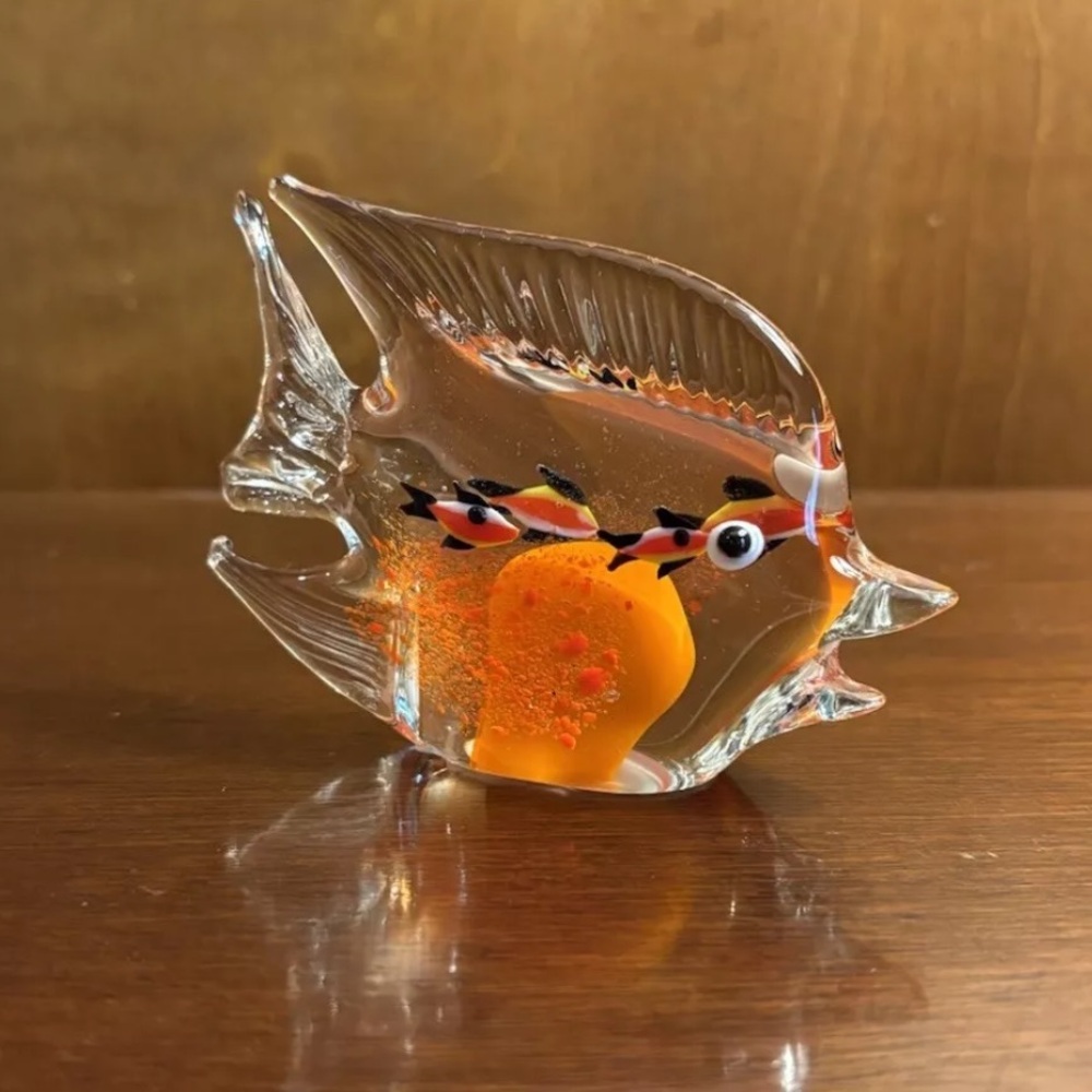 Hand Blown Art Glass Angel Fish